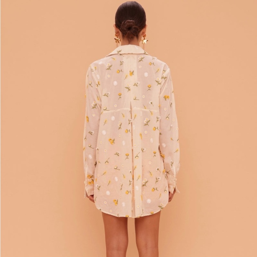 Azulu Colombia Cream‎ Floral Long Sleeve Top - Picture 3 of 10